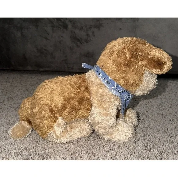 TySilk Scoundrel Brown Puppy Dog Plush Ty Silk Blue Bandana Stuffed 2006 RETIRED - Picture 4 of 7
